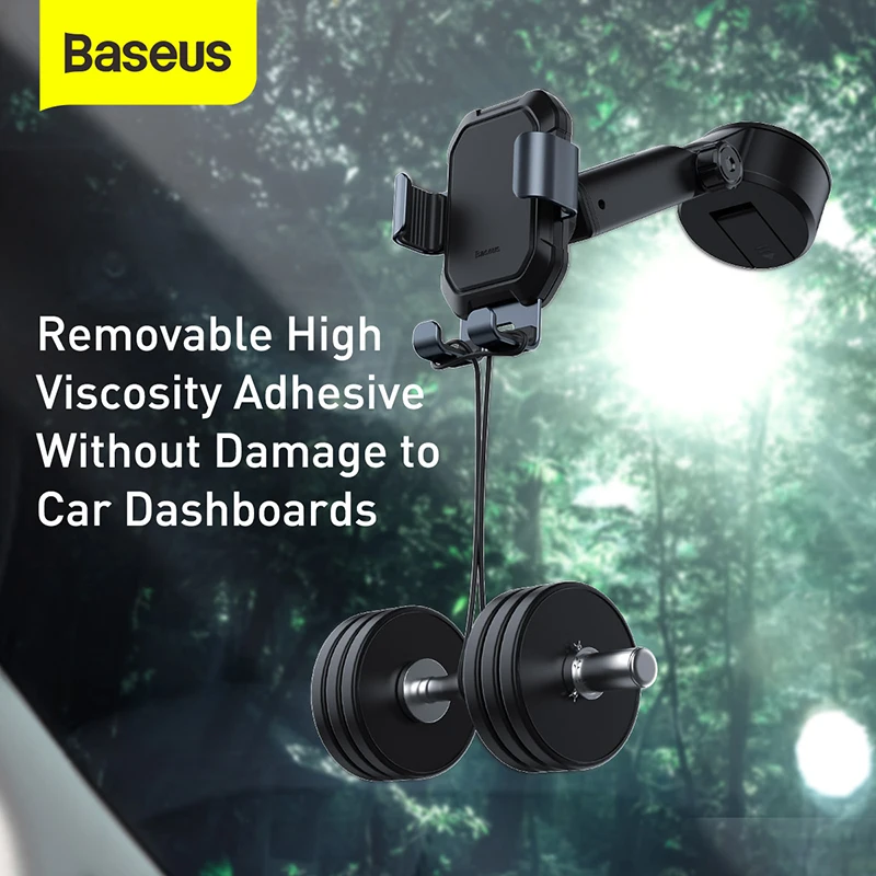 baseus car phone holder strong suction cup car mount holder 360 degree gravity car holder stand for mobile phone free global shipping