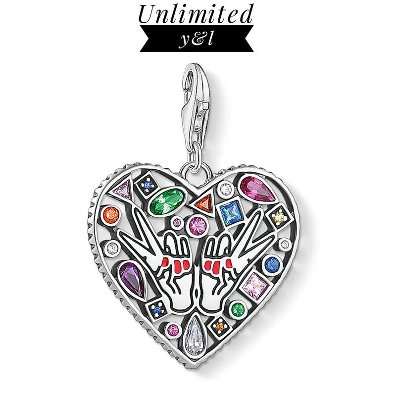 Подвеска-знак победы подвеска в виде сердца из стерлингового серебра 925 пробы с
