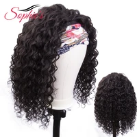 sophies human hair wigs 150 density kinky curly headband wigs for black women remy brazilian hair machine made wigs for women