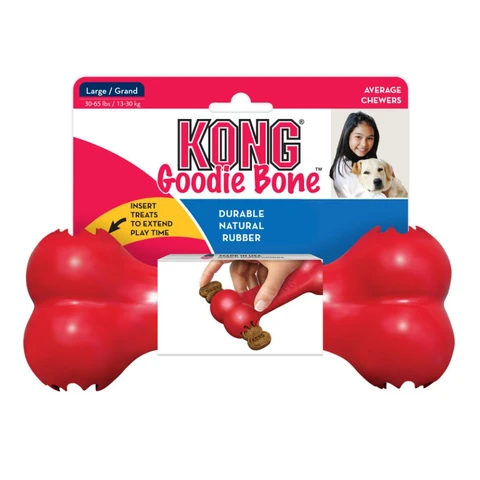 L-Size KONG Classic Goodie Bone Dog Toy