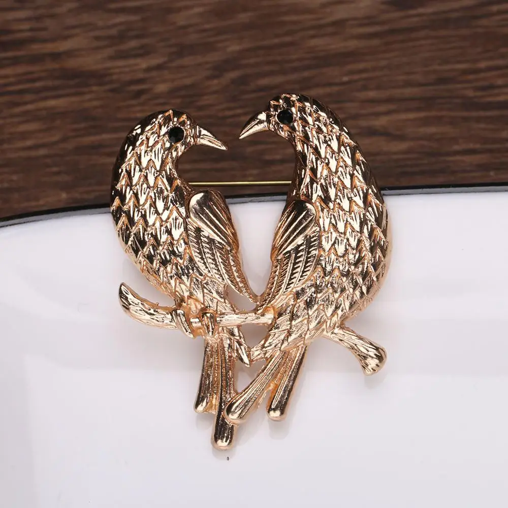 CARTER LISA винтажные Броши ручной работы из розового золота с птицами для женщин