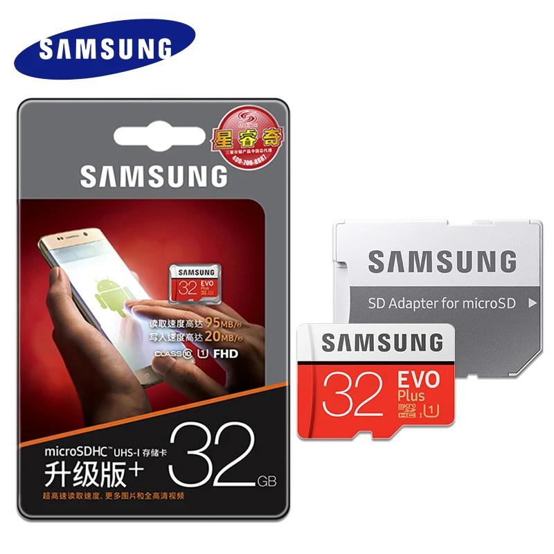 Карта памяти SAMSUNG EVO Plus 64 Гб 128 ГБ 256 ГБ U3 micro SD карта 32 Гб U1 Microsd КЛАСС 10 флеш-карта SDHC/SDXC TF карта для 4K HD