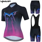 Одежда для велоспорта VIMAAP, Женский комплект из Джерси с коротким рукавом, летний комплект для горного велосипеда, дышащая одежда с винтажным рисунком для шоссейного велосипеда