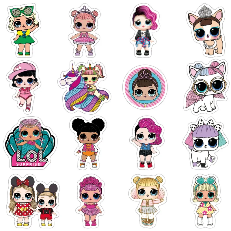 Lol-pegatinas para maleta de mu&ntilde;ecas, pegatinas impermeables para maleta, tel&eacute;fono m&oacute;vil, pegatinas de anime, 50 Uds.-4