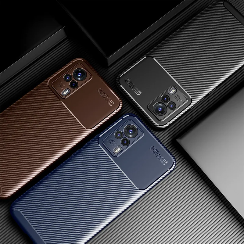 Чехол из углеродного волокна для ViVo Y20 чехол Y20S Y70S Y51S IQOO U1 U1X X50 Pro Plus V19 Y50 мягкий
