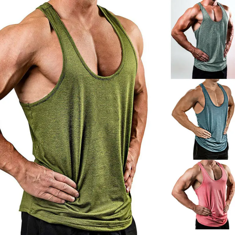 

Men Gym Tank Top Muscle Sleeveless Mens Tank Tops Shirt Bodybuilding Tanktop Plus Size Gym Clothing Fitness Workout Vest