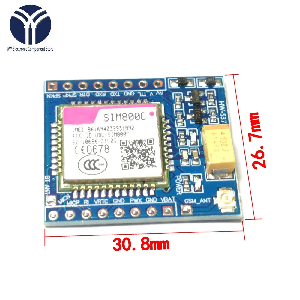 Плата разработки SIM800C GSM GPRS модуль 5 В/3 3 в TTL IPEX с Bluetooth и TTS для Arduino STM32 C51 |