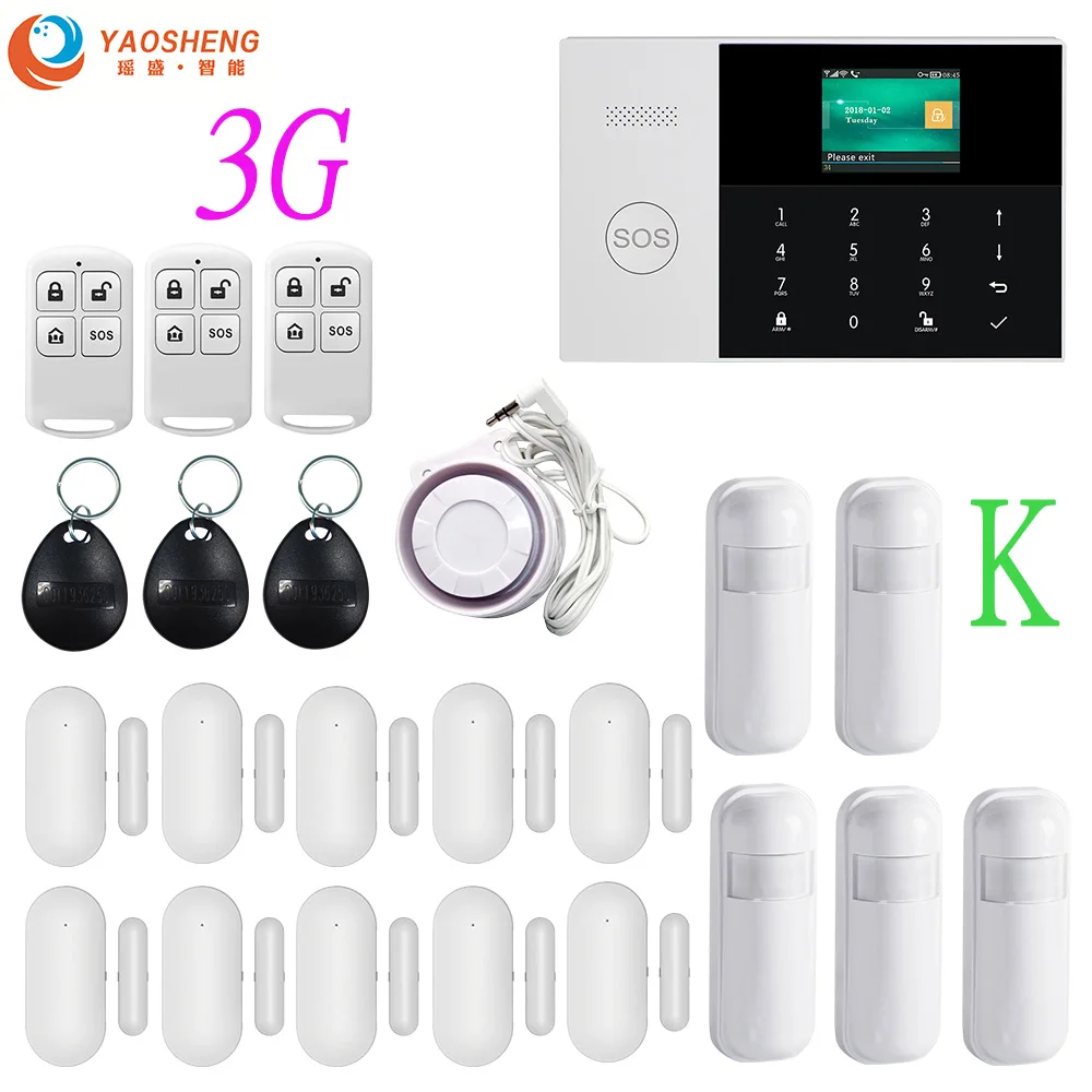 YS-023-PG-105-3G-K 3g Беспроводной Wi-Fi SIM GPRS SMS смарт-пульт дистанционного управления APP Top Home/Factory/House охранная сигнализация хост для IOS Android - Цвет: YS-023-PG-105-3G-K