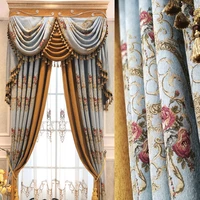 curtains for living room dining bedroom european style customized high shading embroidery jacquard finished product landing