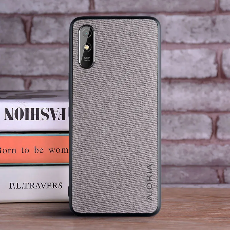Чехол для Xiaomi Redmi 9A роскошный чехол из текстильной кожи мягкий ТПУ Жесткий ПК