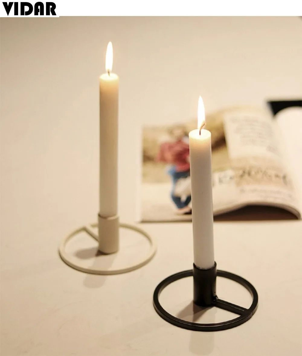 

VIDAR Single Head Candlestick Creative Decoration Nordic Romantic Candlelight Dinner Props Iron Candlestick Metal