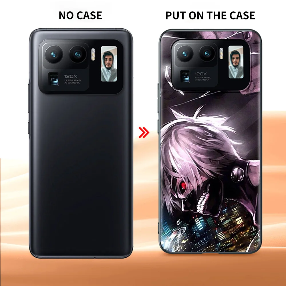 Black Soft Cover For Xiaomi Mi Poco X3 NFC 10T Pro M3 11 Note 10 Lite 9 9T F3 A2 F1 Silicone Phone Case Anime Tokyo Ghoul Fundas