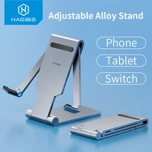 Hagibis Phone Stand Adjustable Desk Tablet Cell Phone Holder Foldable Multi-Angle for iPad iPhone 12 Xiaomi Kindle Huawei Switch