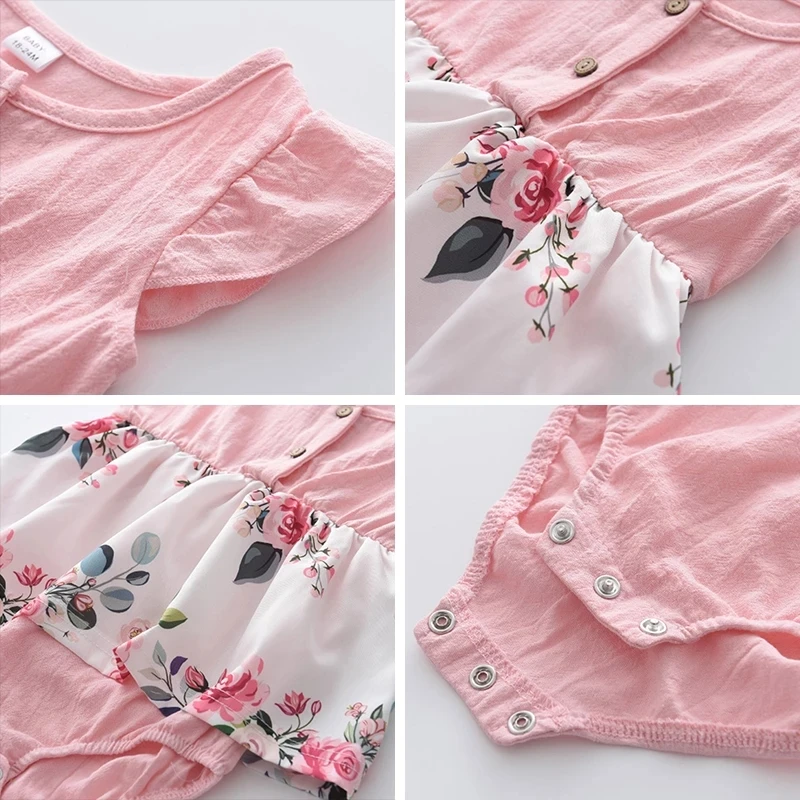 

VIKITA Summer Mother Daughter Dresses Floral Printing Dress Family Matching Clothes Outfit Mom Girls and Baby Casual Clothing