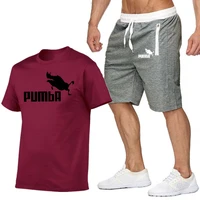 pumba brand sets summer men t shirtspants sets hot sale cotton comfortable short sleeve tshirt men casual sport set shorts