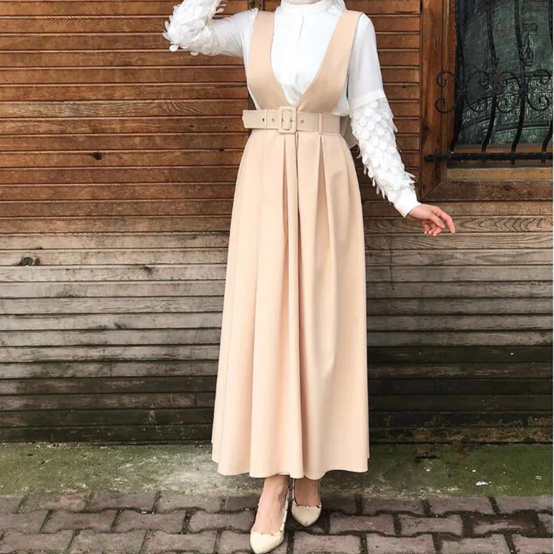 Повседневная Длинная юбка 2021 женская летняя плиссированная винтажные