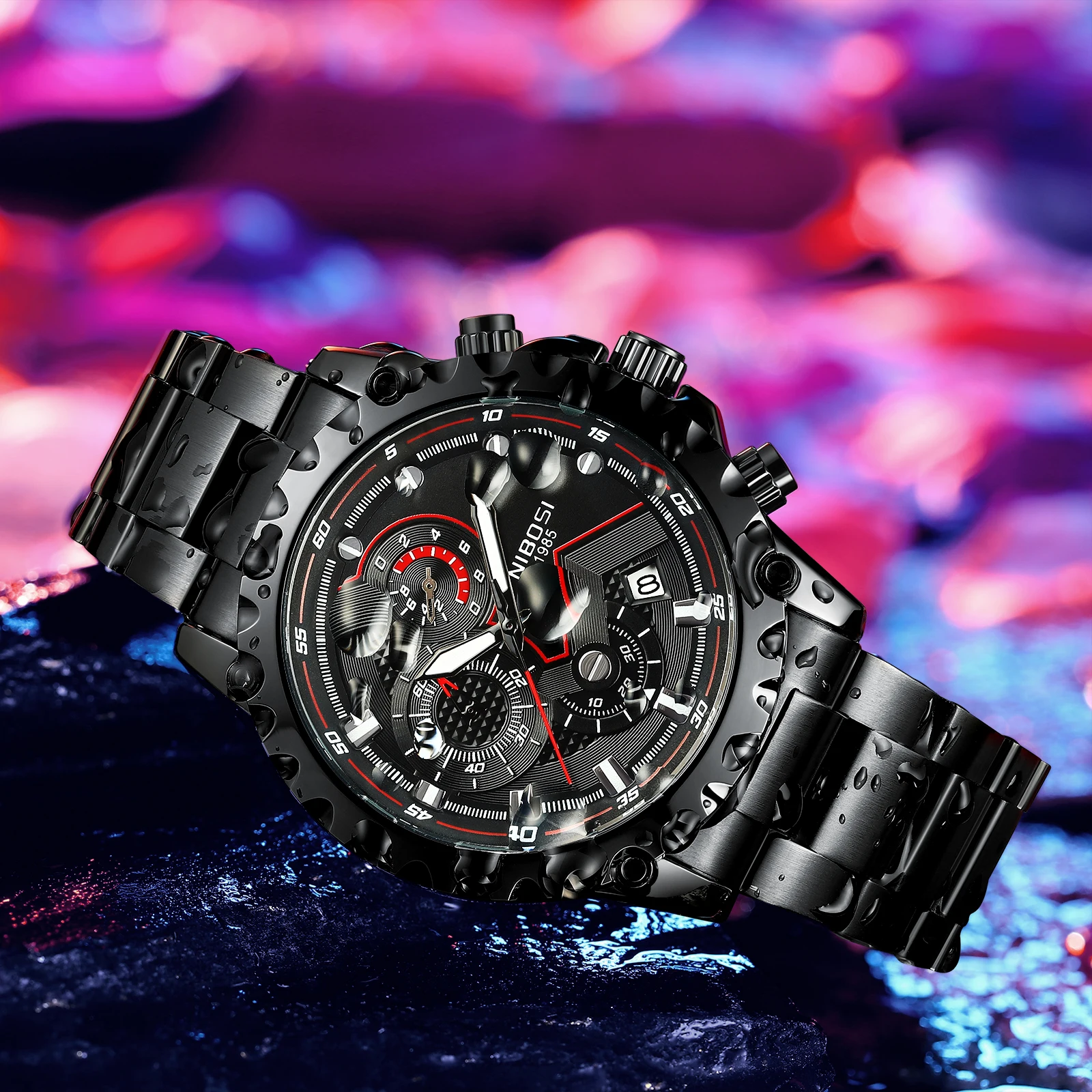 

LANGLISHI 2021 New Fashion Mens Watches with Stainless Steel Top Brand Luxury Sports Chronograph Quartz Watch Men Relogio Mascul