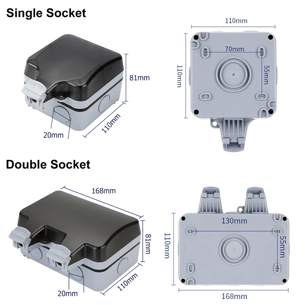 Водонепроницаемая розетка IP66 настенные электрические розетки с USB покрытия для