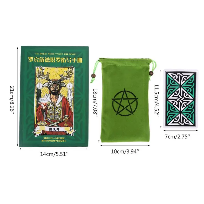 

The Robin Wood Tarot 78 Cards Deck Party Board Game with Cards Bag and Guidebook