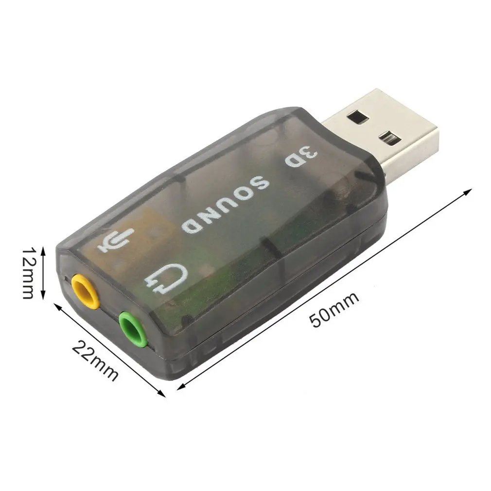 External USB Sound Card Adapter Audio 5.1 virtual 3D to 3.5mm microphone Speaker headphone Interface For Laptop PC | Компьютеры и офис