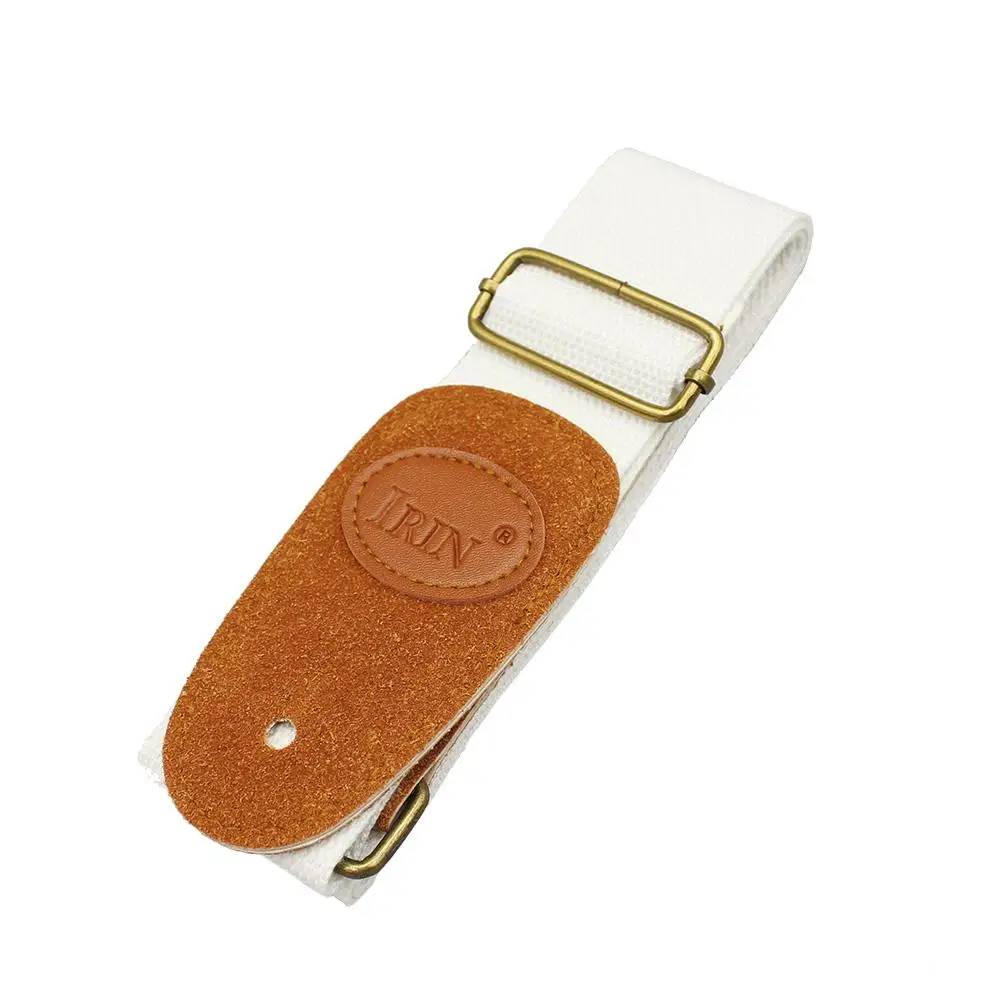 IRIN регулируемый ремень гитары тканый хлопчатобумажный для с кожаными концами