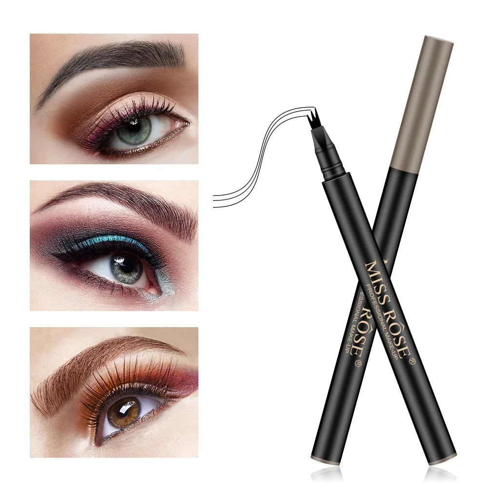 

Miss Rose Eyebrush Pencil Natural and Durable Waterproof and Sweat Proof Micro Carved Liquid Trident Four Fork Eyebrow Pencil