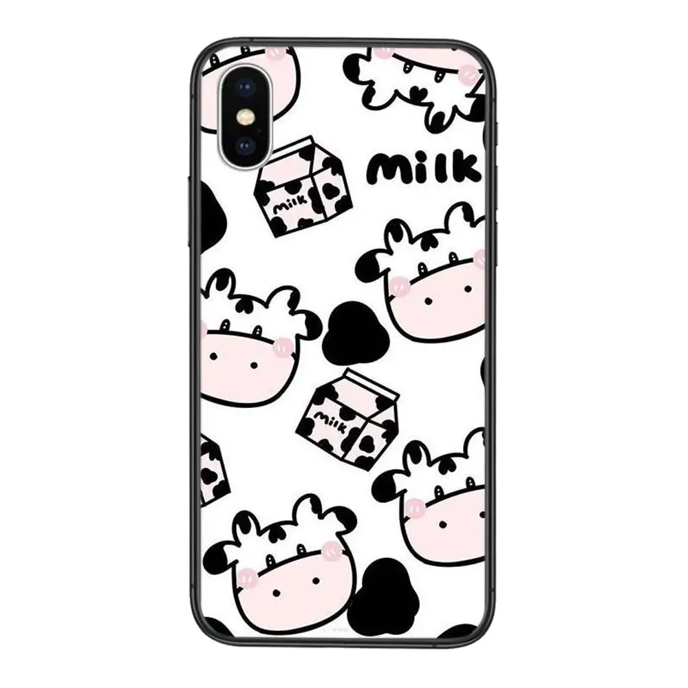 Для iPhone 11 12 Pro Mini 5 5S SE 5C 6 6S 7 8X10 XR XS Plus Max молочный скот корова Speckle милый защитный