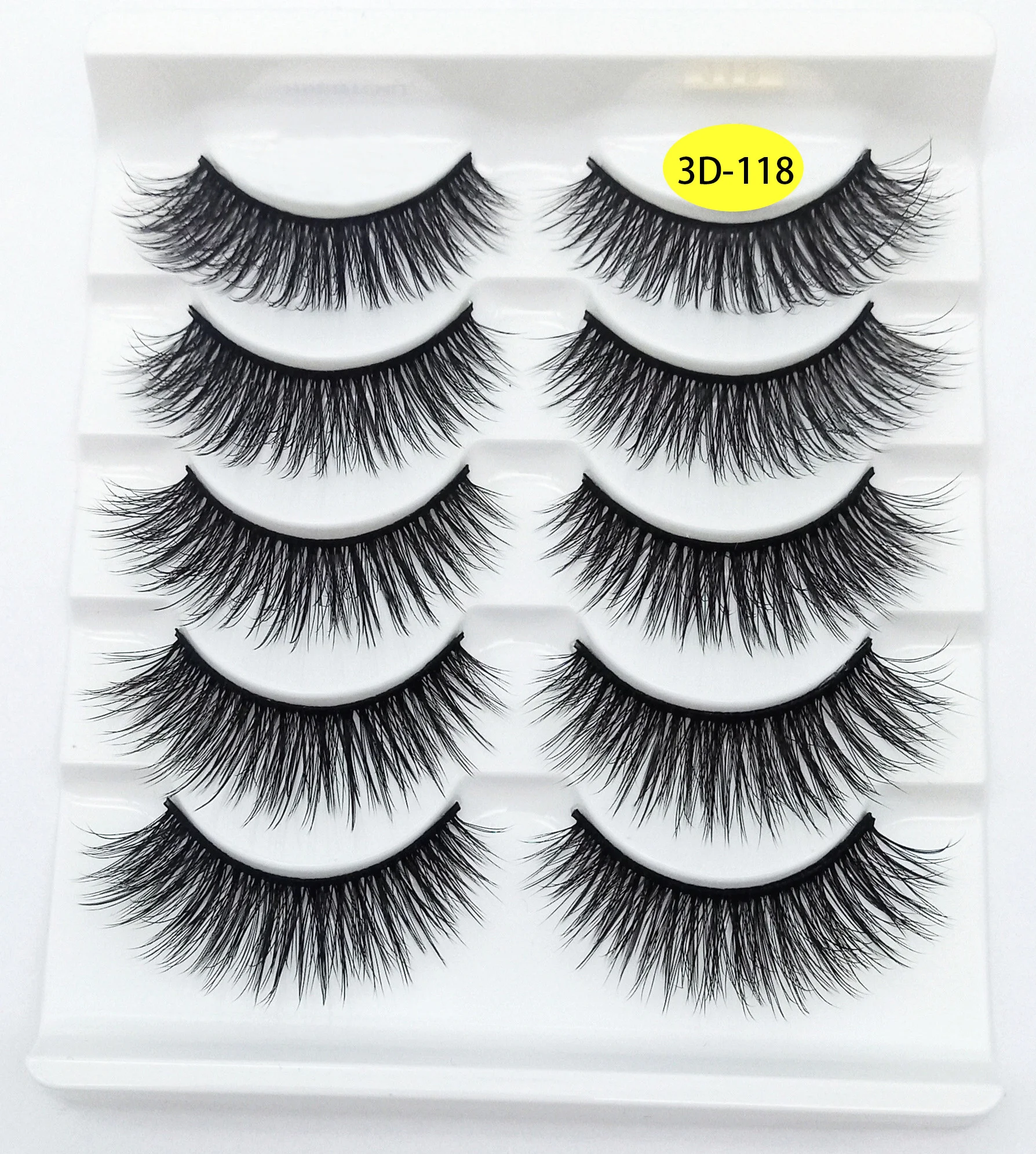 

False Eyelashes Lengthen Thick Curling Designs 5 Pairs/Set 3D Chemical Fiber Faux Cils Makeup Tools Beauty Salon