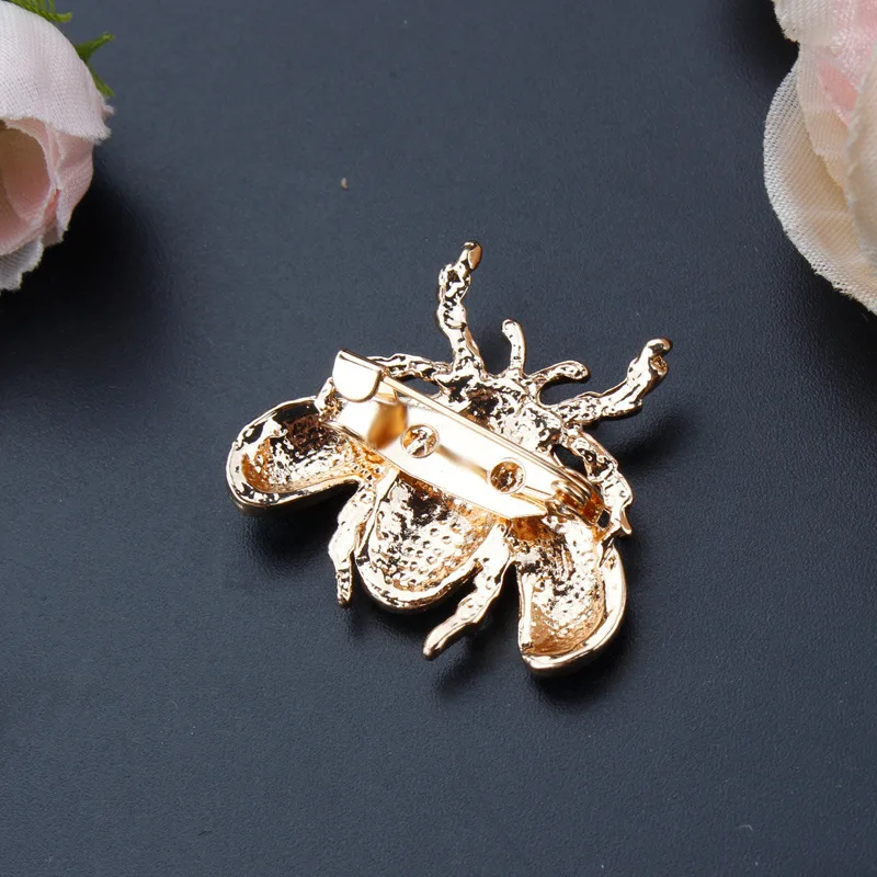 Черная или красная эмалированная и Хрустальная стразы брошь в виде пчелы для