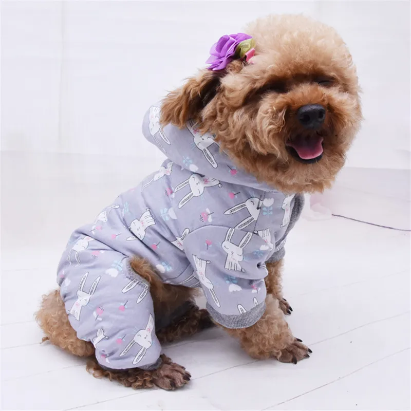 Утолщенная теплая одежда для собак Зимняя Одежда питомцев из мультфильма