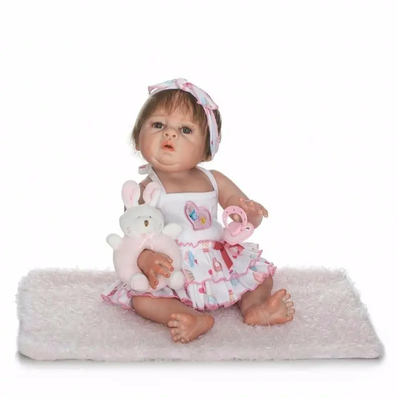 

20'' Full Body Silicone Reborn Alive Handmade Baby Lifelike Baby Girl+Doll Gifts Toys Reborn Baby