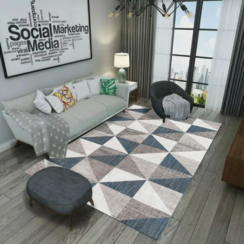 

Anti-Slip Floor Carpet for Living Room Bedroom Polyester Rectangle Area Rug Durable Mat 120CX160CM, Support Washing Machine