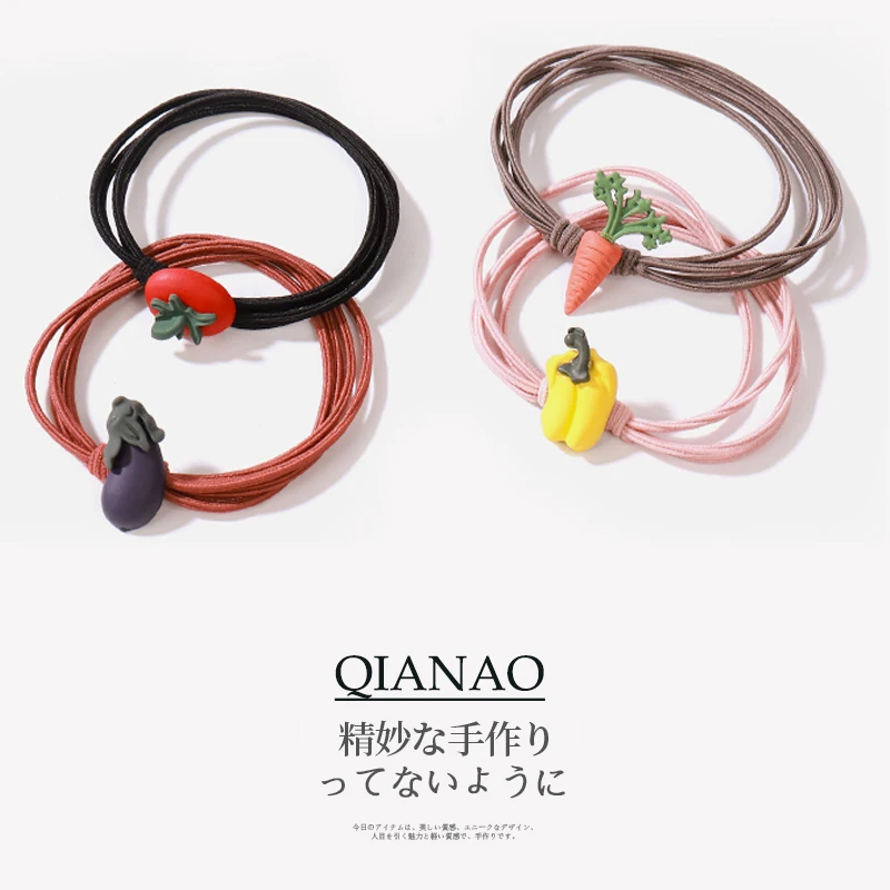 Детская резинка для волос QIANAO симпатичная повязка на голову браслет двойной простой узел кожаные сухожилия Маленький стиль динозавра.