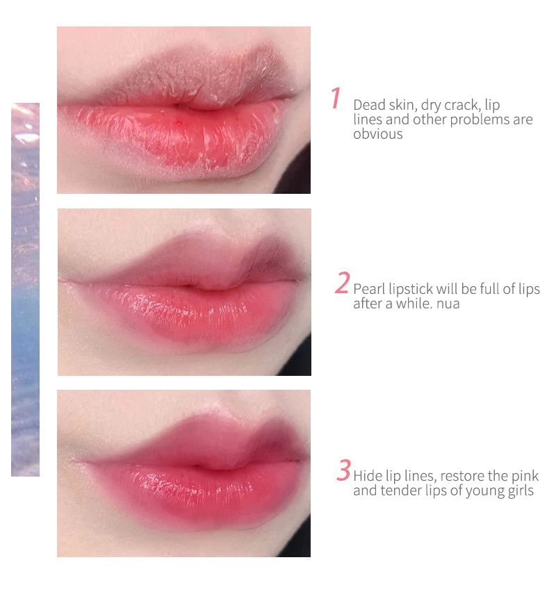 2 вида Увлажняющая губная помада перламутровая прозрачная меняющая температуру