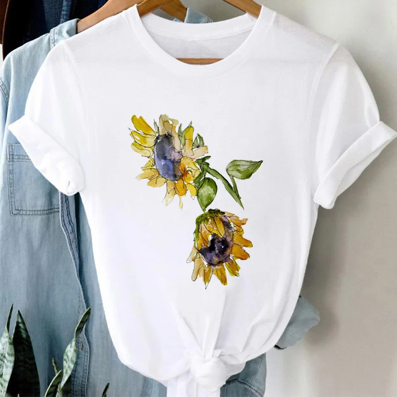 

T-shirts Women Summer harajuku Elephant flower Ladies tshirt Casual Short sleeve Female T shirt streetwear Harajuku tshirt femme