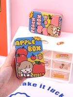 mini cute cartoon metal tin box drawer receive storage box rectangular jewelry cosmetic storage organizer for girl fine gift box