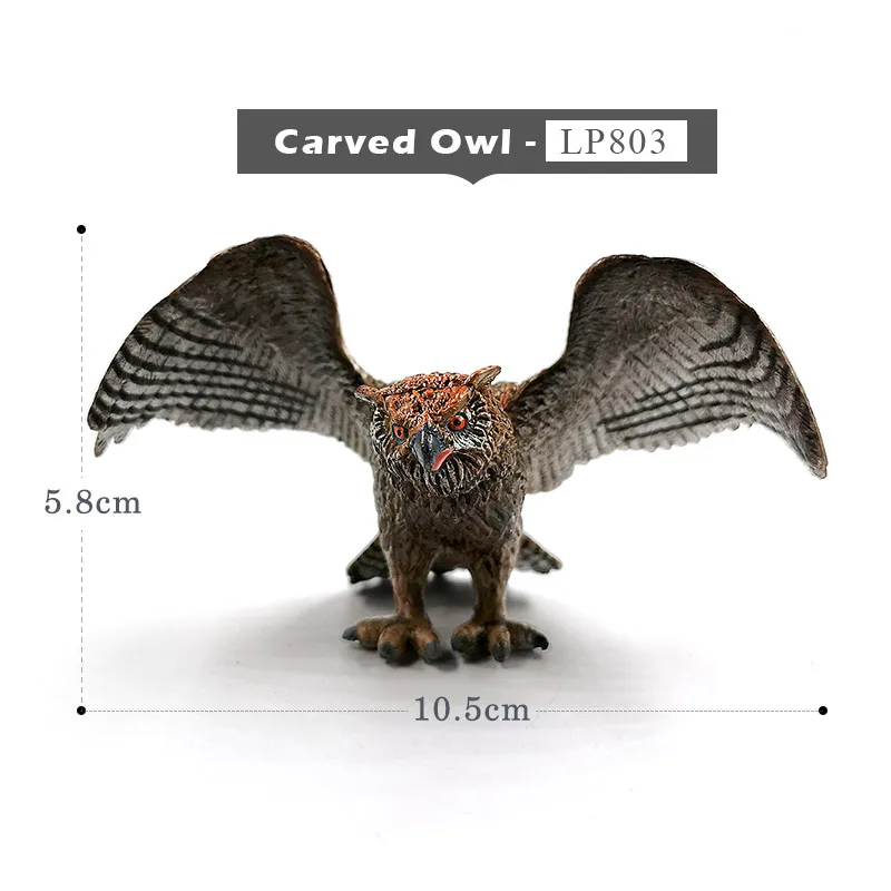 Carved Owl Имитация индейки птица курица ферма ПВХ Модель Животного Фигурка домашний декор миниатюрное украшение для сада в виде Феи современные аксессуары - Цвет: Carved Owl