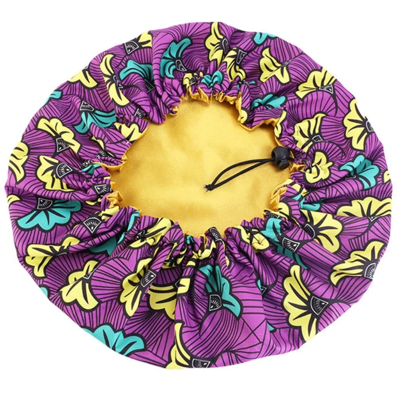 

Kids Silky Satin Bonnet Night Sleep Cap Double Layer Reversible Adjustable Floral Print Sleeping Turban Hat Hair Wrap A14 21