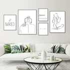 Настенный декор в ванную комнату, холст с рисунком получить голыми, художественный плакат, цитата душ, холст, картина, модная девушка, Художественная печать
