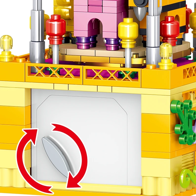 

QUNLONG Creator Expert Carousel Music Box Amusement Park Model Building Blocks Friends For Girl Creator Bricks Toys For Children