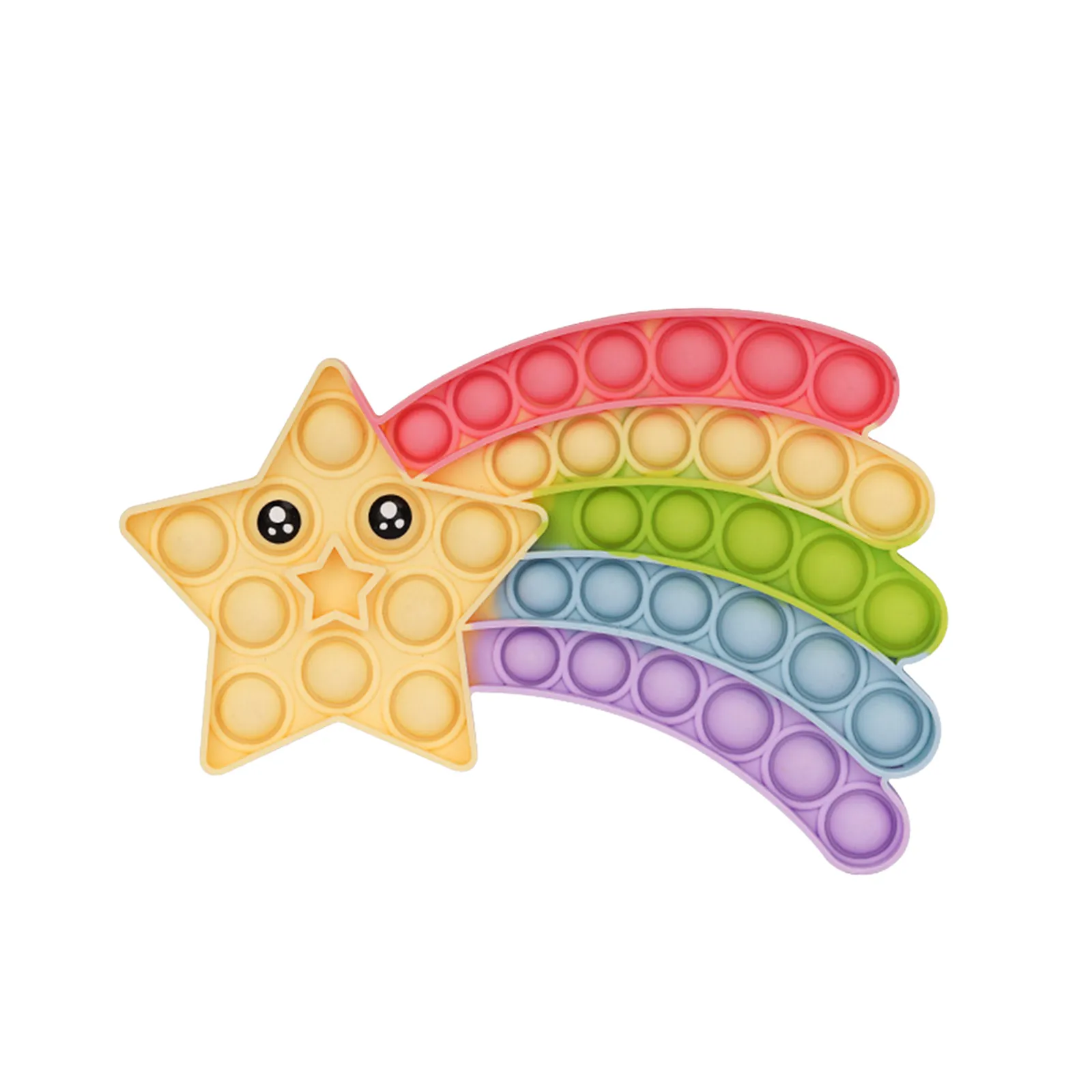 

Rainbow Star Desktop Push Dimple Bubble Game Sensory Toys Children Adult Squeeze Bubble popper Antistress Relief Fidjet Toy Gift