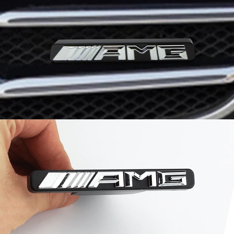 

1pcs Car Front Grid Emblem Auto Metal Sticker For AMG Accessories Mercedes Benz W246 W177 W176 W166 Classe A GLC CLK CLA X253