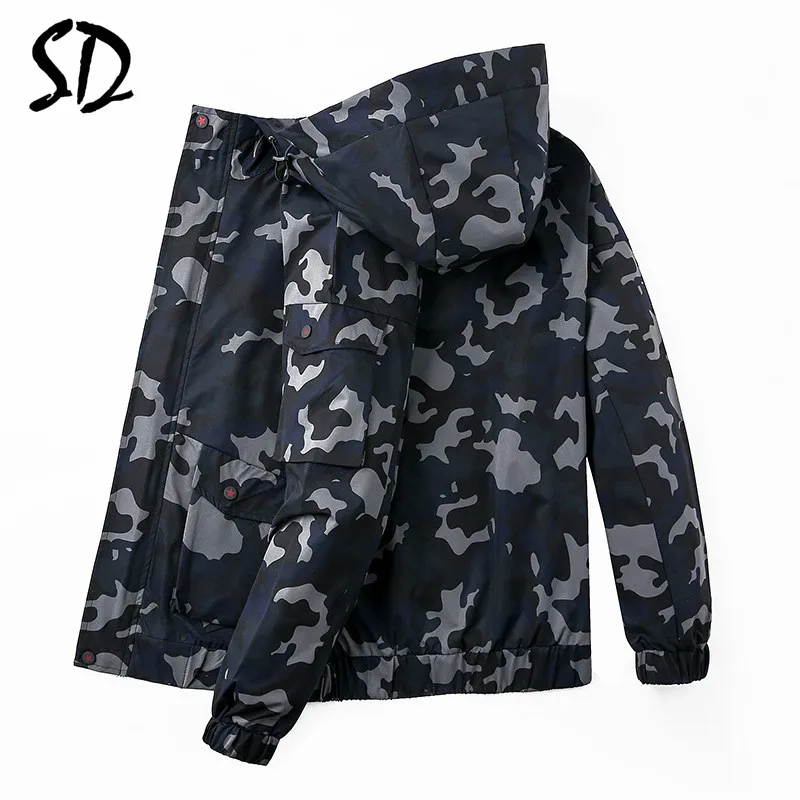 Зимняя камуфляжная Мужская одежда повседневная Уличная военный Бомбер куртка