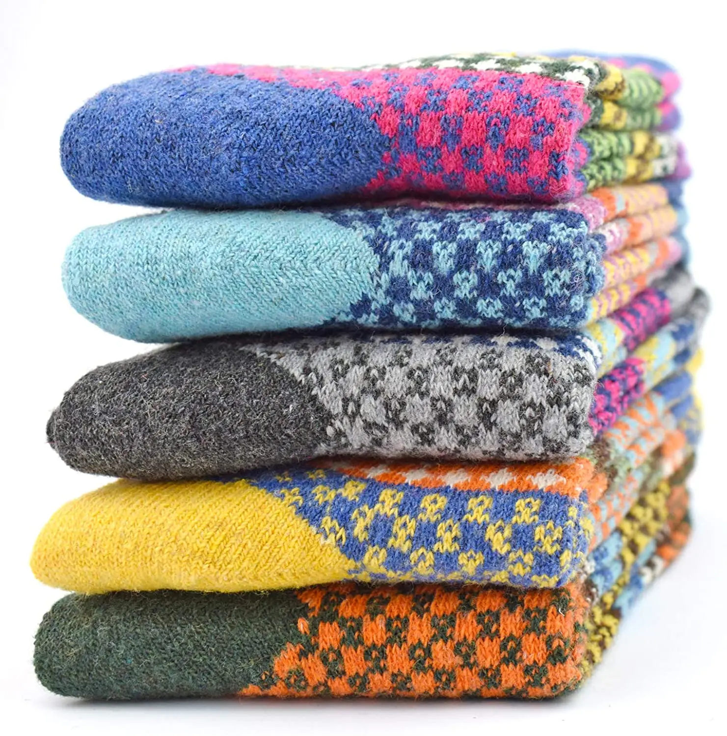 Womens Wool Socks Winter Warm Athletic Crew Long Socks Thick Knit Boot Socks Outdoor Hiking Sports Socks