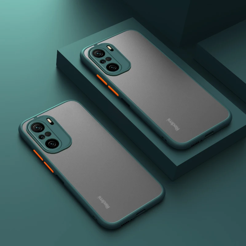 Чехол для Xiaomi POCO F3 жесткий прозрачный матовый противоударный защитный чехол