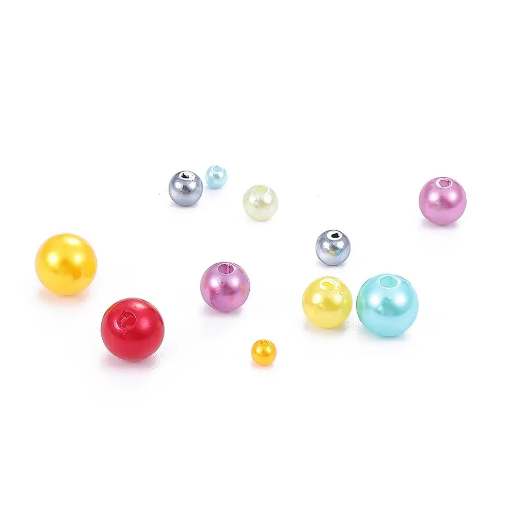 ABS Imitation Pearls Round Beads Box Beading Cord Clasps Set For DIY Bracelet Earrings Sewing Necklace Jewelry Making | Украшения и