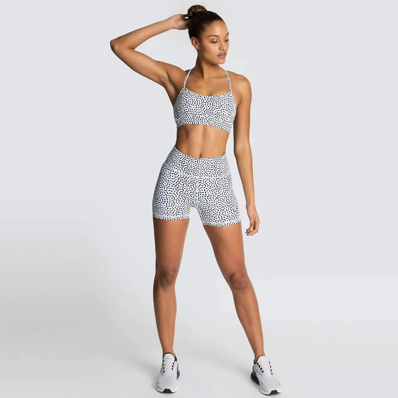 

Женская одежда для спортзала с леопардовым принтом, однотонный костюм для йоги без рукавов, короткий костюм для фитнеса, дышащий комплект д...