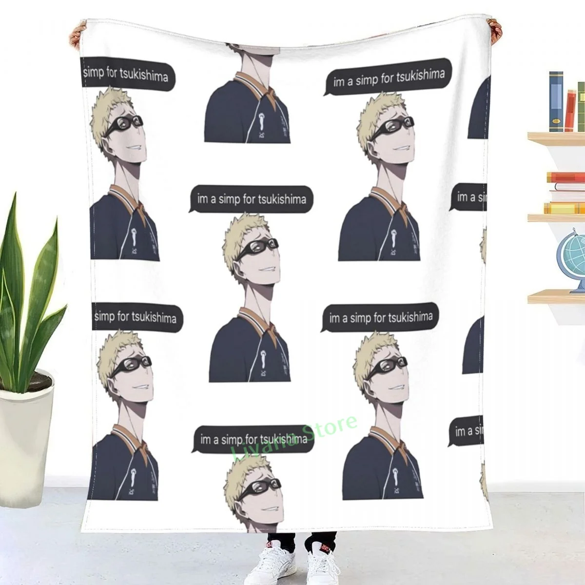 

Haikyuu Tsukishima Kei Themed Design Simp Anime Boy Throw Blanket 3D printed sofa bedroom decorative blanket children adult gift