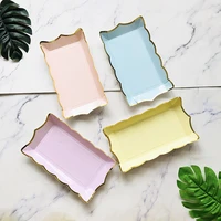 20pcs lot new rectangular paper plate disposable fruit plate cake dish barbecue picnic plate party tableware