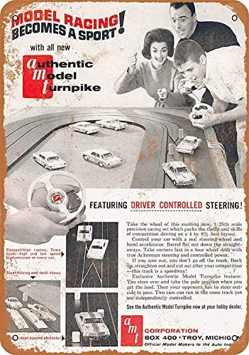 

Metal Sign - Vintage Look 1962 Slot Car Racing 8 x 12 Inches